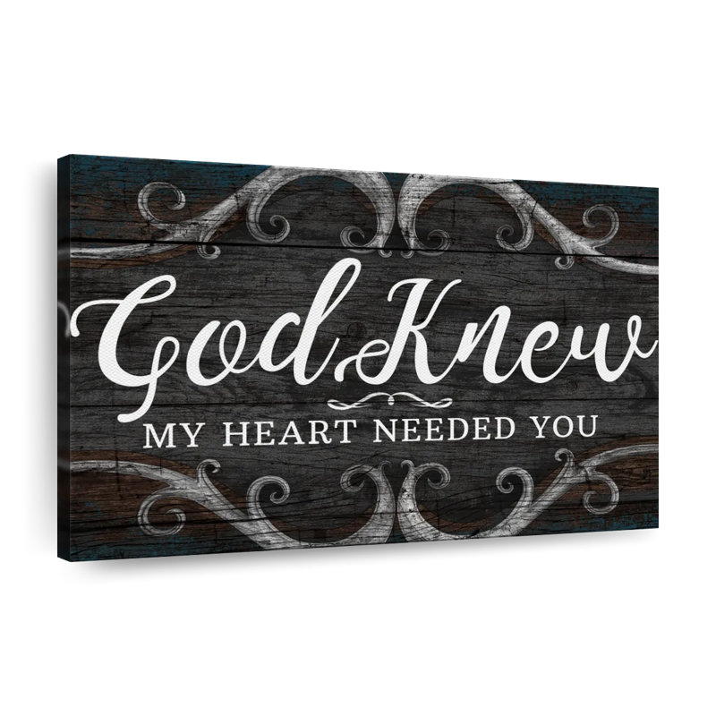 God Knew Couples, citation sur toile, H 24 po x l 16 po x P 1,25 po