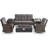Esquer 5-Pieces Outdoor Wicker Patio Conversation Furniture Set With Rocking & Swivel Chairs And Rectangular Fire Pit Table-1041798098-1041798109