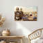 Bouteilles de vin, barils en bois, raisins violets, vignoble : tableau sur toile-127795223