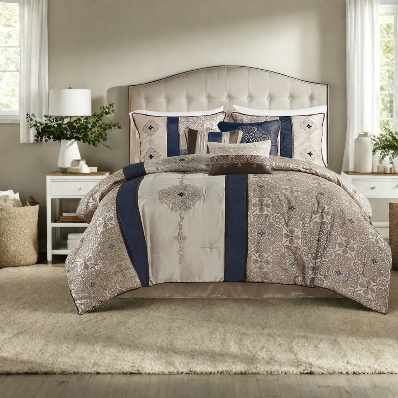 Luxury Bedding Sets, Cal King Polyester Jacquard, Modern Home Style