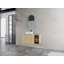 Meuble-lavabo mural avec lavabo d'art en céramique et porte à fermeture en douceur, emballage KD, contreplaqué-49616015