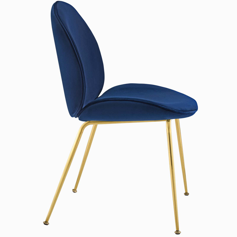 Chaise de salle à manger Scoop Gold, Bleu marine
