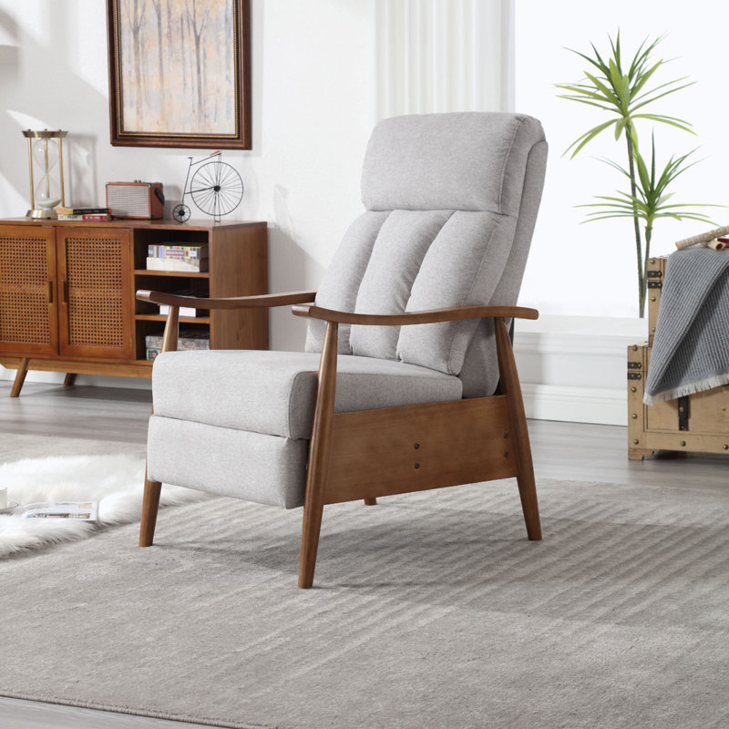 Fauteuil inclinable rembourré bamber, Lin gris pâle