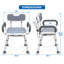 Chaise de douche avec accoudoirs et dossier