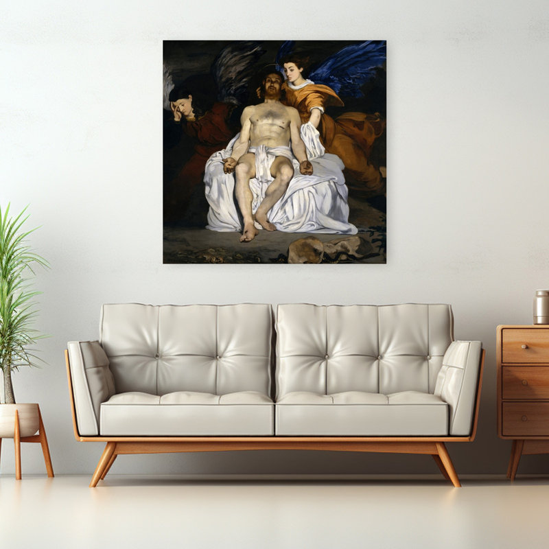 Le mort avec les anges, impression d'art mural classique abstrait contemporain, H 48 po x l 48 po