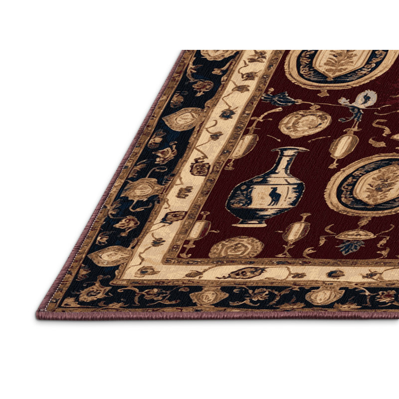 Tapis rouge français lavable à la machine, Tapis de couloir 2 pi x 5 pi
