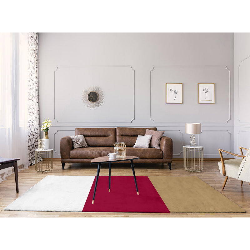 Tapis de zone rouge/doré, Rectangle 8 pi x 10 pi