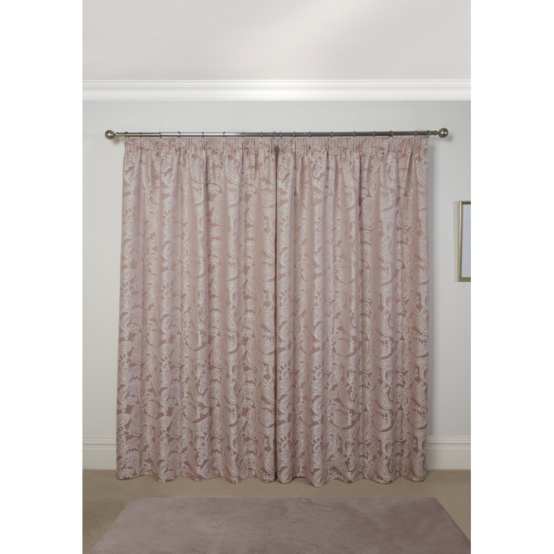 Duchess Semi Sheer Sliding Panel Pair, Width 228 x Drop 228cm, Pink