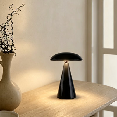 Cordless 2-in-1 Rechargeable LED Table & Wall Lamp, CCT Dimmable, Black