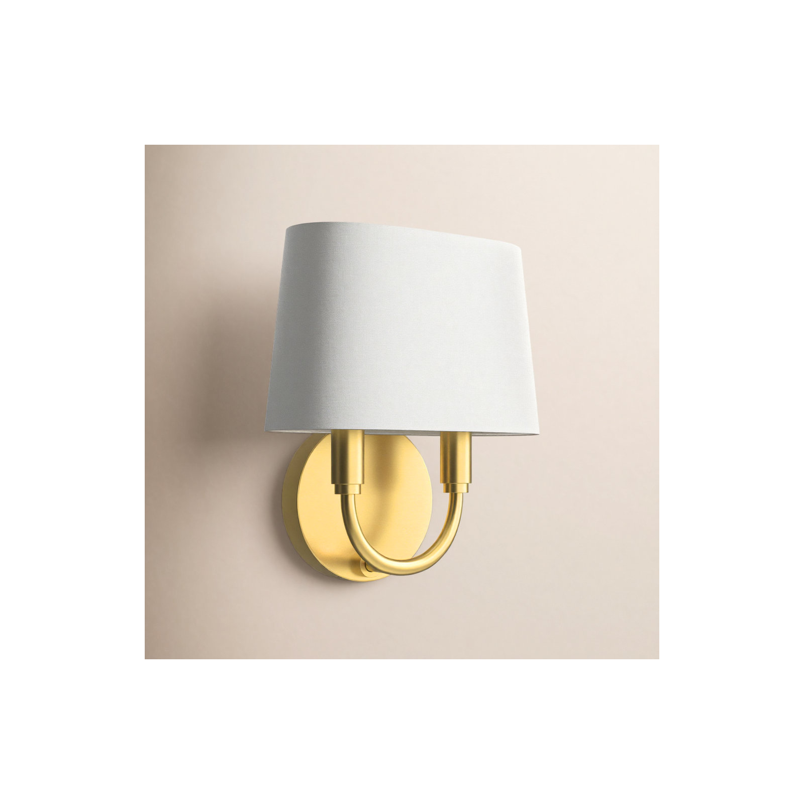 2 Light Dimmable Armed Sconce, Aged Brass