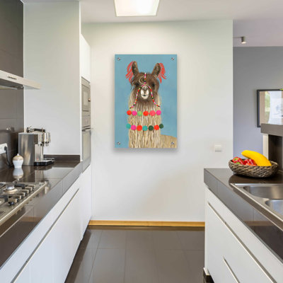 «Adorned Llama IV» par Victoria Borges, art mural acrylique