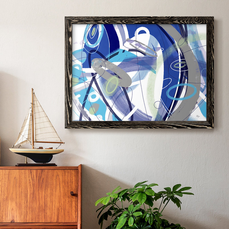 «Blue Flow», reproduction sur toile encadrée, H 28 po x l 42 po x P 1,5 po, Noir