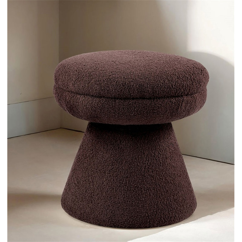 Round Top Accent Stool, Brown