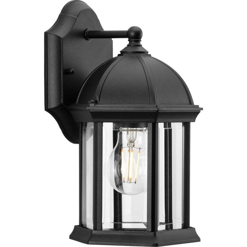 Wall Light, 11.37" H x 6.50" W x 6.37" D, Textured Black