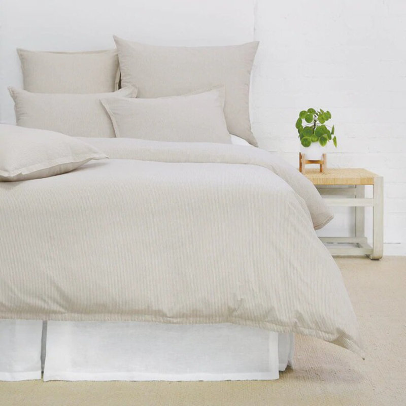 Luke Percale Duvet Cover, Light Brown, King Duvet Cover
