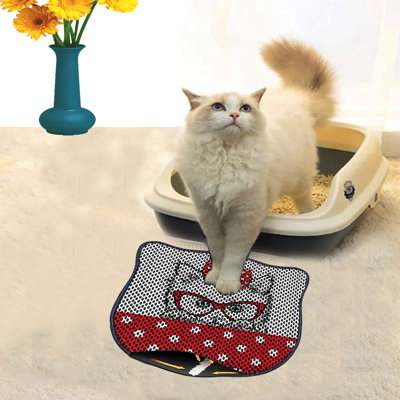 Durable Cat Litter Mat, 15.7 x 19.7 inches | 50% PVC / 50% Polyester, Machine Washable & Vacuum Friendly | Perfect for Easy Cleanup, Non-Slip Design to Keep Your Home Clean & Fresh, Ideal for Pet Owners