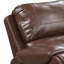 Fauteuil inclinable et pivotant manuel Teli, similicuir brun foncé