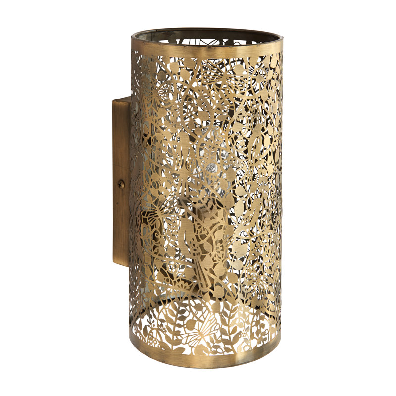 Edie Flush Mounted Sconce, Antique Brass