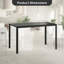 Élégante et durable table de salle à manger rectangulaire en bois de 47 pouces avec structure en métal, parfaite pour la cuisine domestique et multi-usage