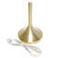 Lampe de table conique moderne Everlly, dorée. Abat-jour blanc neige, 54 cm de hauteur.
