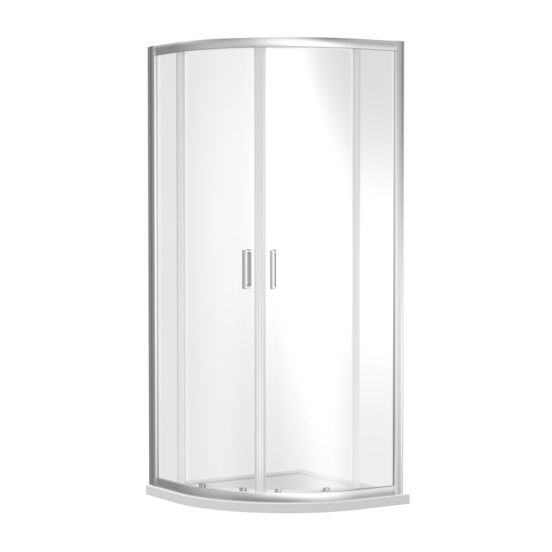 Rene Chrome Quadrant Shower Enclosure with Tray  1850 x 780 mm, 185cm H x 88cm W x 78cm D