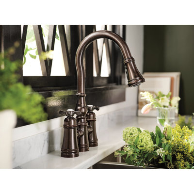 Weymouth Pull Down Touch Double Handle Kitchen Faucet