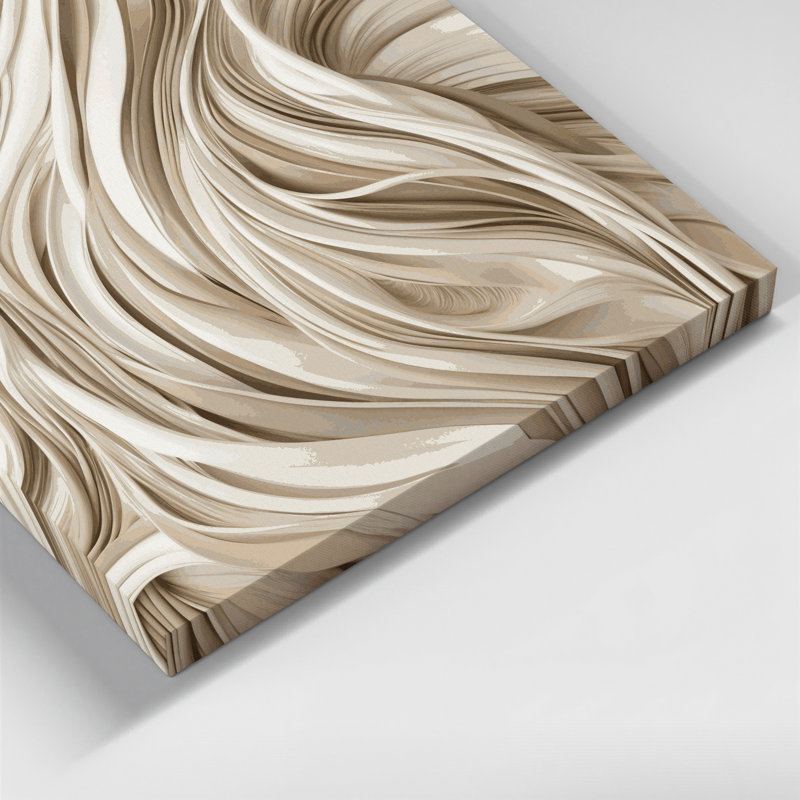 «Abstract Shapes 3», art mural sur toile beige, H 12 po x l 12 po