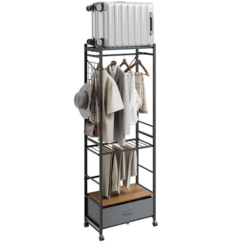 60.5 cm Rolling Clothes Rack
