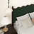 Ines Wood Bed Frame with Upholstered Headboard - Velvet Upholstery-449762895-446306936