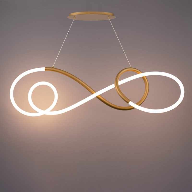 Solo 1 - Light LED Chandelier, Aged Brass