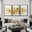 Tournesol, bouquet de fleurs, photos de la cuisine, impression sur toile encadrée, 3 pièces-132304584-132304585