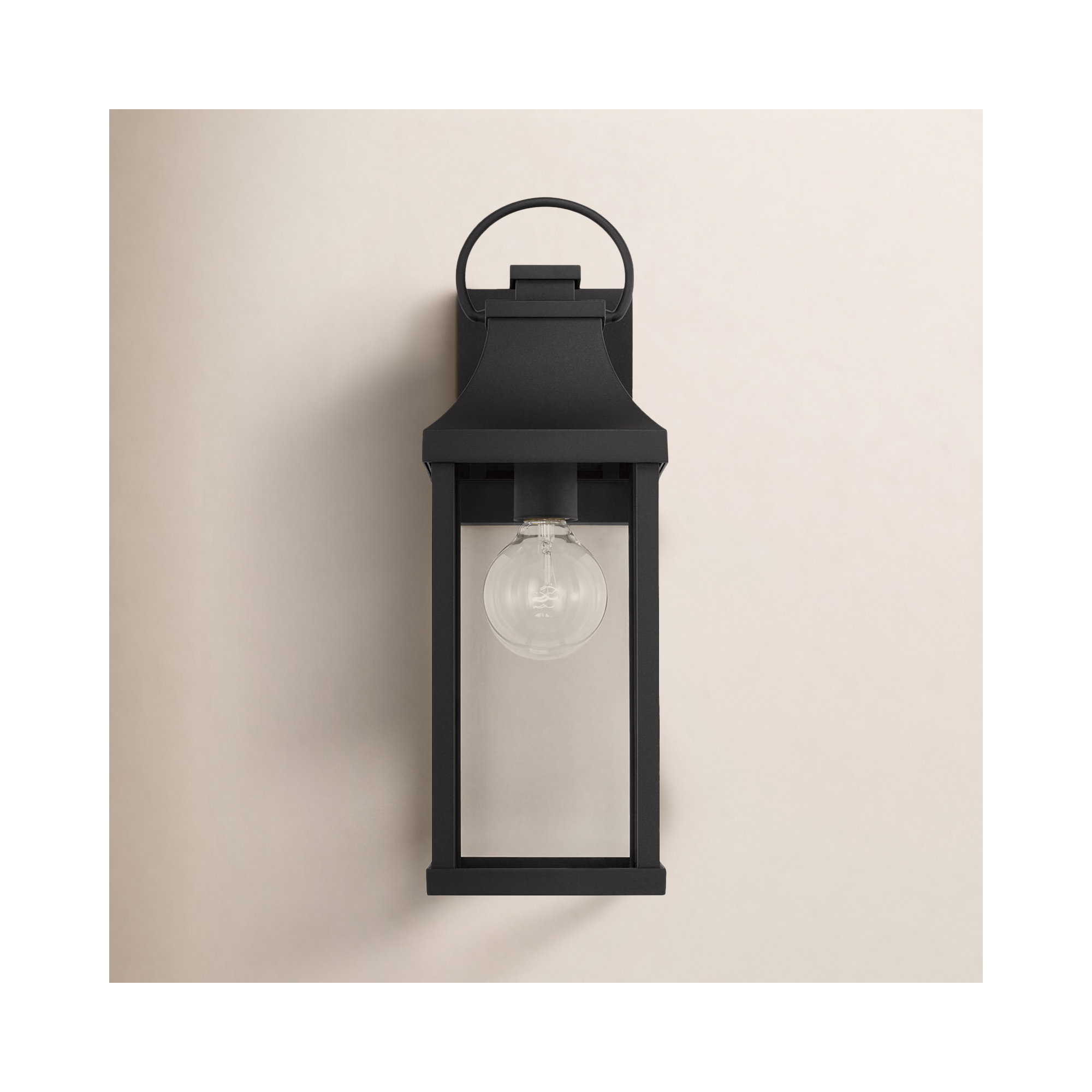 Single Light Outdoor Wall Light, Black