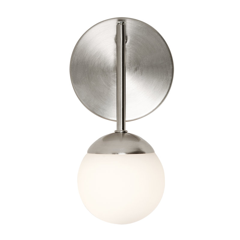 Steel LED Armed Sconce, Silver