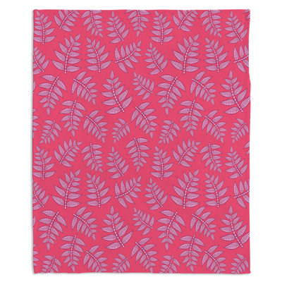 Couverture rose sherpa kenia leaves