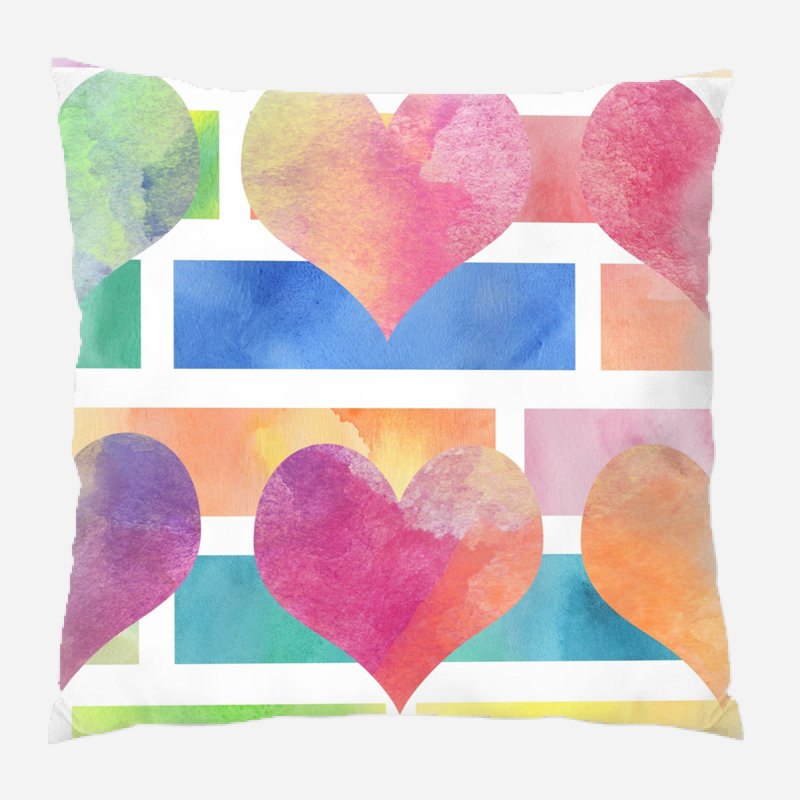 Coussin décoratif à dame de pique aquarelle Buono, Microsuède, Intérieur