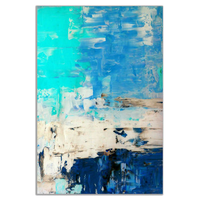 Turquoise Blue Abstract - Wrapped Canvas Painting