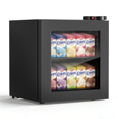 Electactic 2.2 Cu.ft Full Freezer - 10°F~-18°F Deep Freeze, 7 Temp Settings, Clear Glass Door & Interior Light