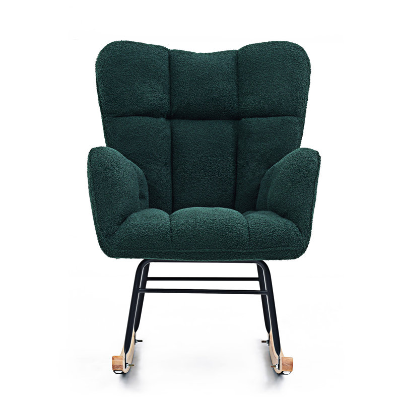 Chaise d'appoint rembourrée Rocking Chair, Vert