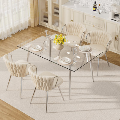 5 - Piece Glass Top Dining Set