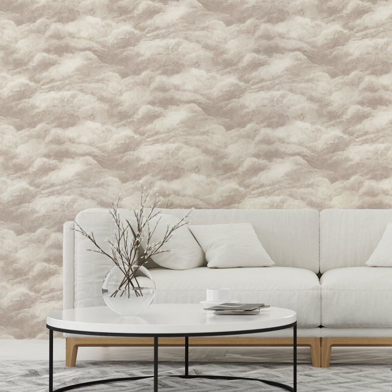 Anslei 10.05m x 53cm Texture Matte Wallpaper Roll, Cream