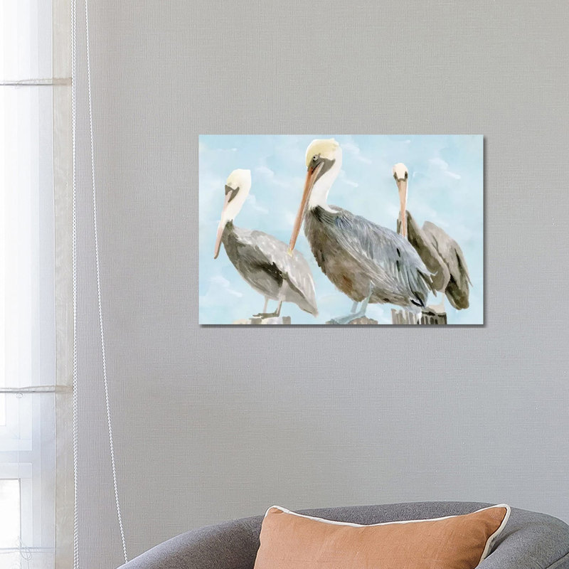 Soft Brown Pelican III 1 Piece Wrapped Canvas Painting, 45.72cm H x 66.04cm W x 1.9cm D