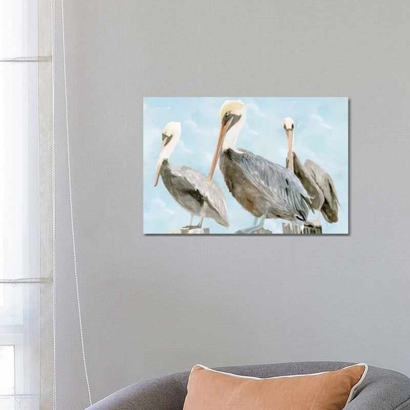 Soft Brown Pelican III by Stellar Design Studio - Wrapped Canvas Painting, 45.72cm H x 66.04cm W x 1.9cm D