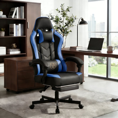 Fauteuil de jeu de course et de course réglable, inclinable et ergonomique en similicuir