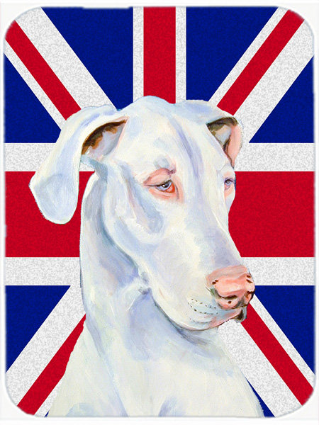 Caroline's Treasures Union Jack Great Dane with English British Flag Glass Cutting Board
