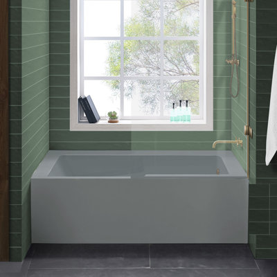 Voltaire 60" X 32" Alcove Bathtub With Apron In Matte Grey