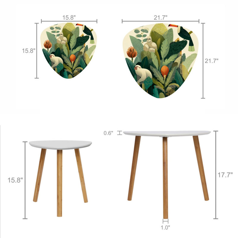 Ensemble de 2 tables basses gigognes Triangle