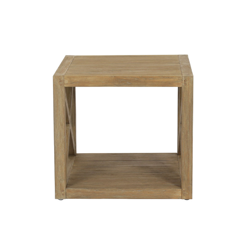 Modena Solid Wood Side Table, Coastal Teak