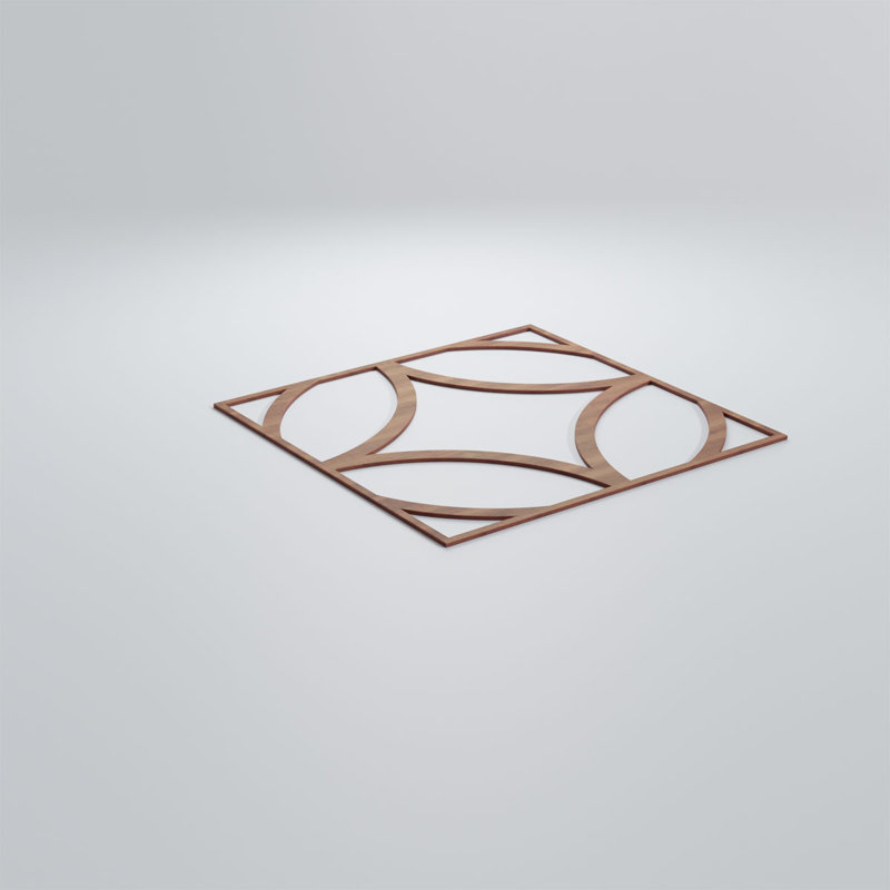 Panneaux muraux en bois Crosby, Noyer, H 23 3/8 po x l 23 3/8 po x P 1/4 po