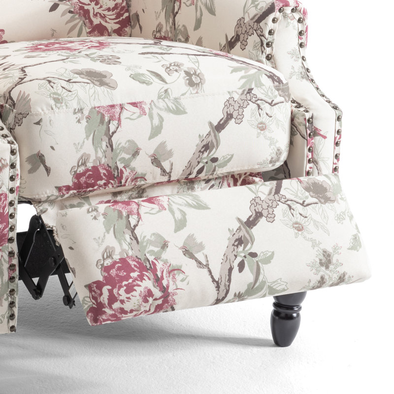 74 cm Wide Cotton Blend Recliner, Plants Floral Cotton Blend