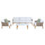 Ensemble de conversation moderne pour 5 personnes avec coussins en polyester et table basse Vine